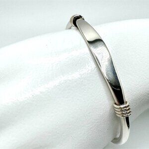 Sterling Silver Mexico 925 Adjustable Coil Cuff Bracelet 6.5 Inches 15 grams